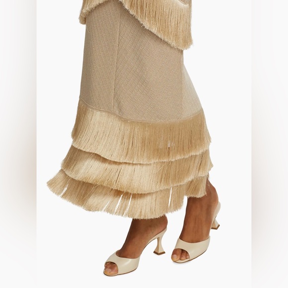 Metallic Cut-Out Fringe Maxi Dress Size XL - Picture 14 of 16